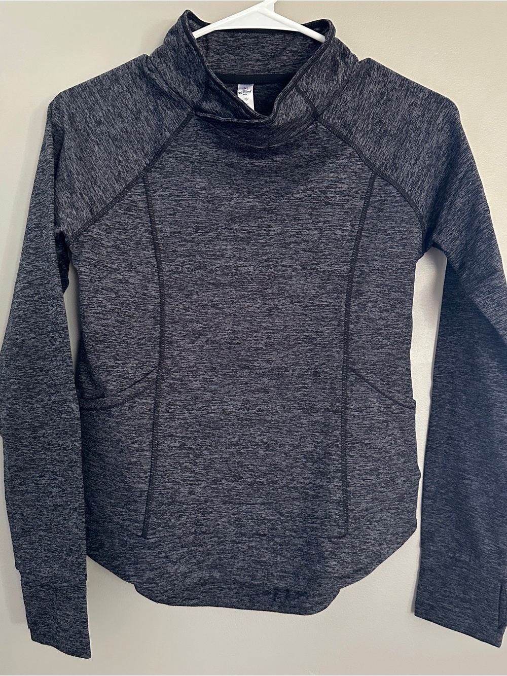 90 Degree by Reflex Sweatshirt Girls Large Size 12 Black Gray Cowl Neck